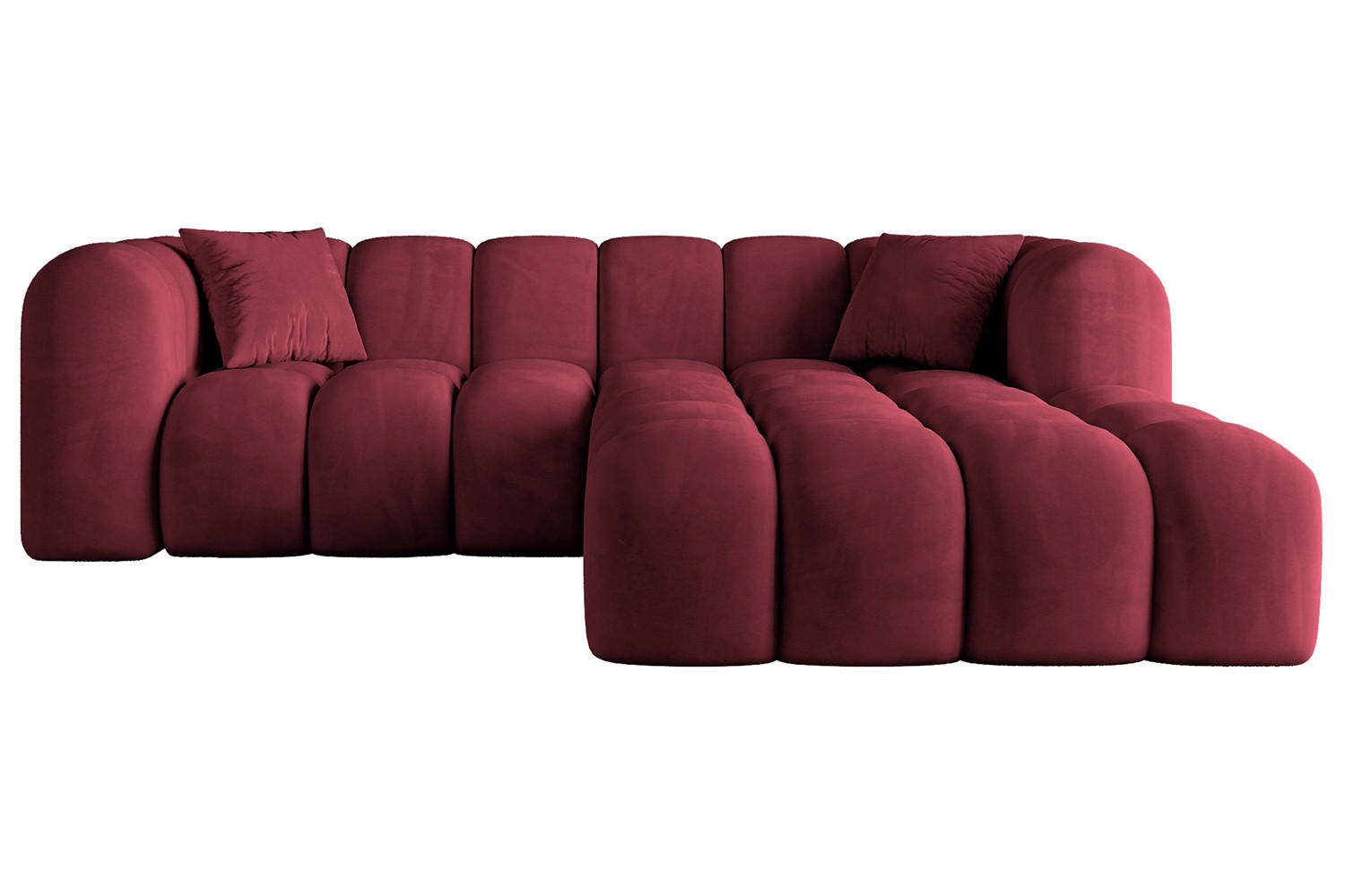 ECKSOFA Ottomane Rechts OLEA-L1 - 231x173x74 cm Bordeaux - Bordeaux/Schwarz, Holzwerkstoff/Kunststoff (231/173cm) - ALTDECOR