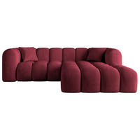 ECKSOFA Ottomane Rechts OLEA-L1 - 231x173x74 cm Bordeaux - Bordeaux/Schwarz, Holzwerkstoff/Kunststoff (231/173cm) - ALTDECOR