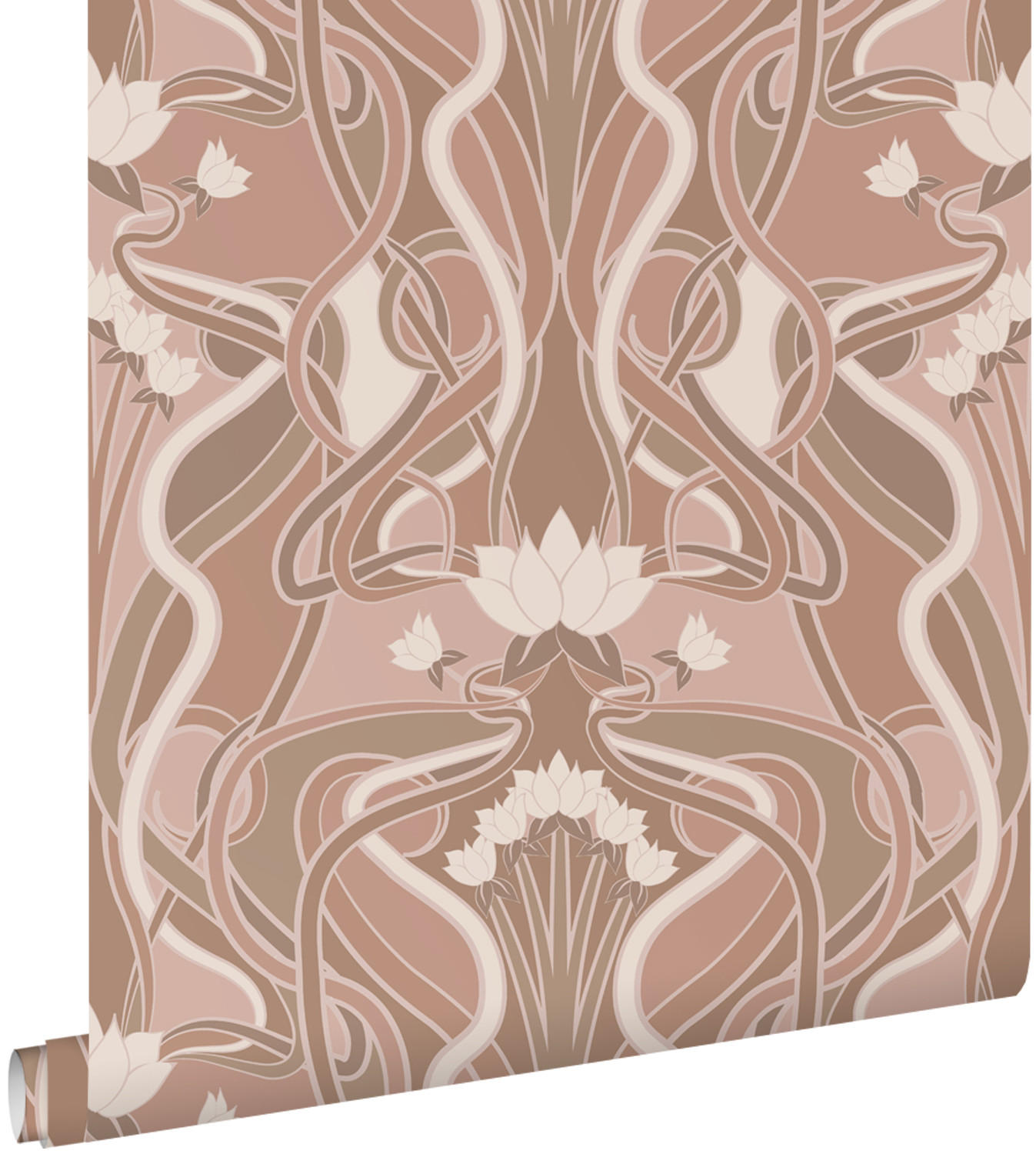 TAPETE Blumenmuster im Jugendstil 50 x 900 cm - Pink, Papier (50/900cm) - ESTAhome