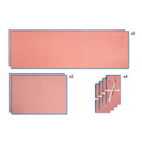 TISCHET 8-teilig, 100% Leinen, rosa und blau SET CONTRAST EDGE - Pink, Textil (40/130cm) - RNT By Really Nice Things