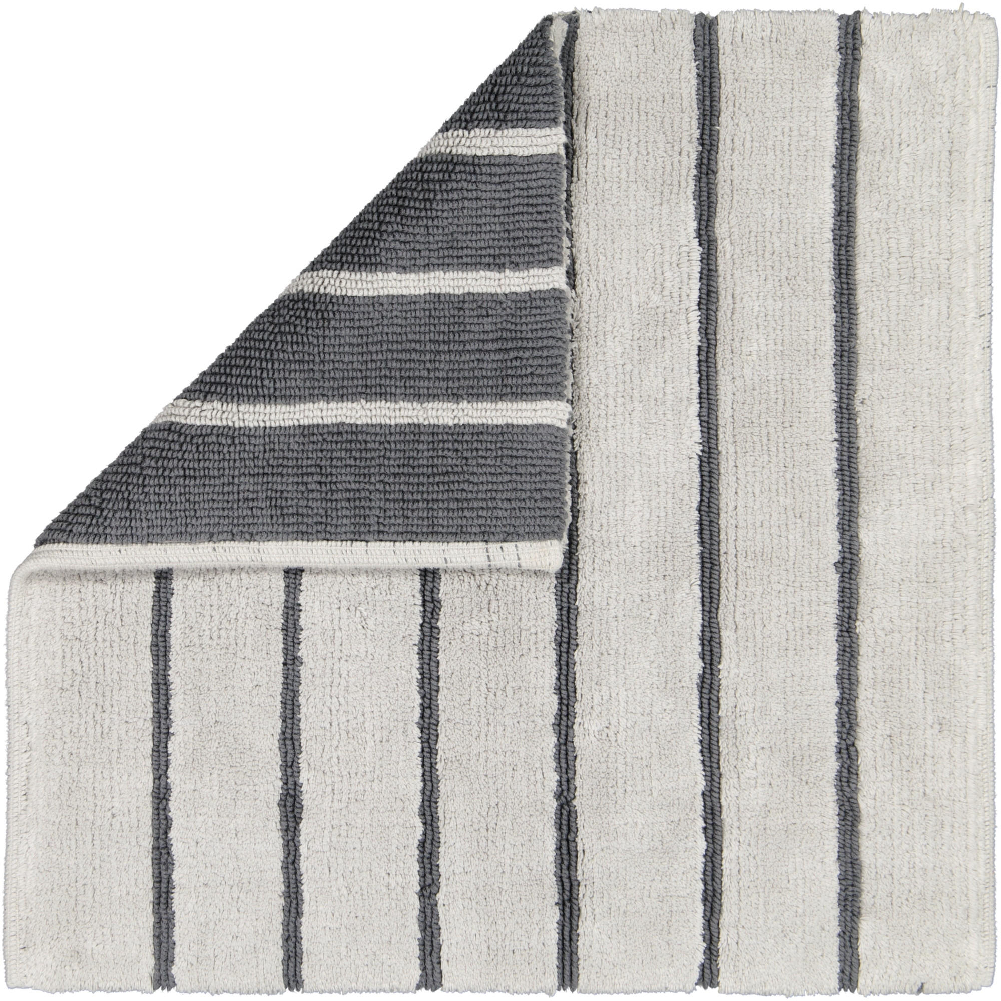 BADTEPPICHE BALANCE STREIFEN 1008 PLATIN - 77 - Grau, Textil (60/60cm) - Cawoe