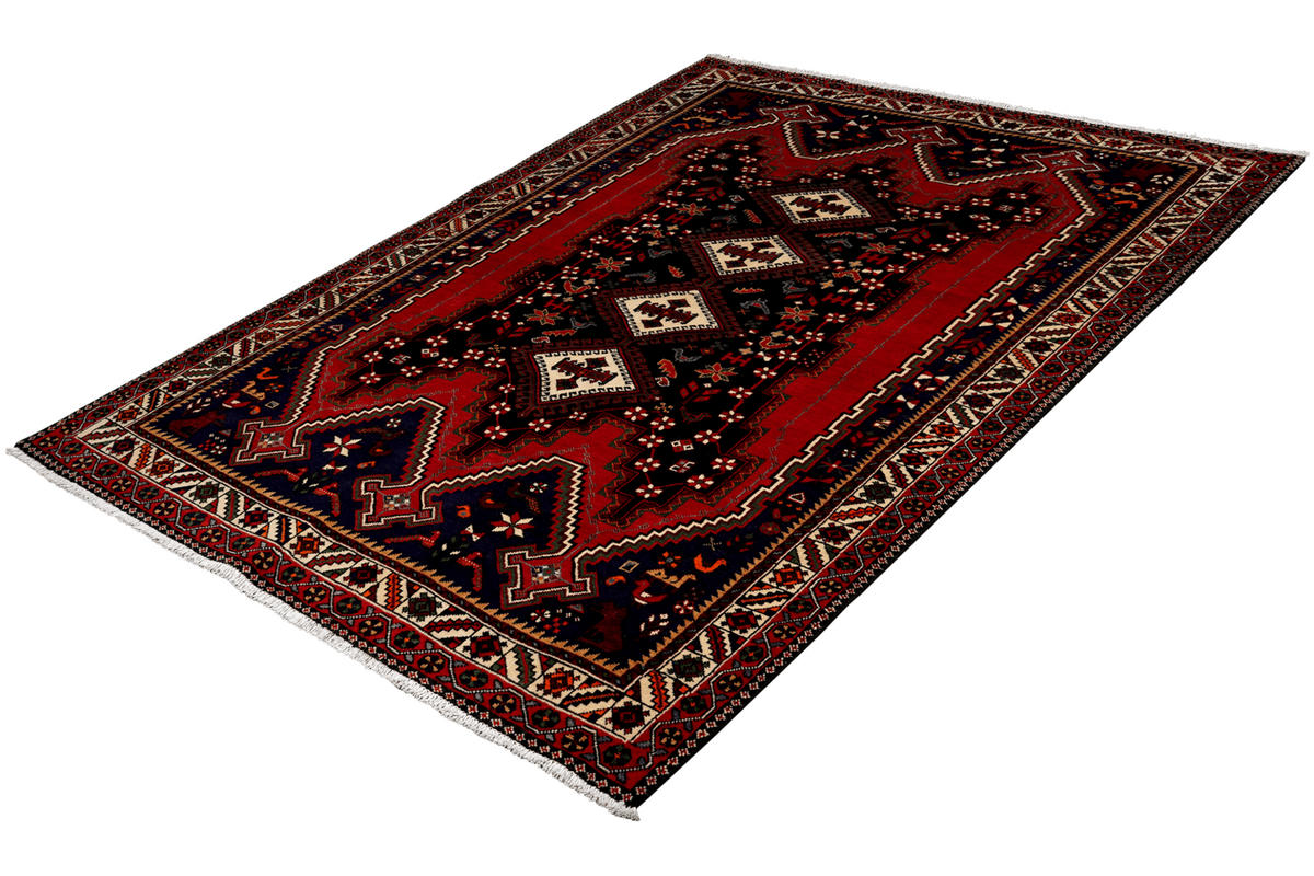 ORIENTTEPPICH handgeknüpft Afshar Rot, Blau 237/165 cm Schurwolle - Blau/Rot, Textil (165/237cm) - Looma