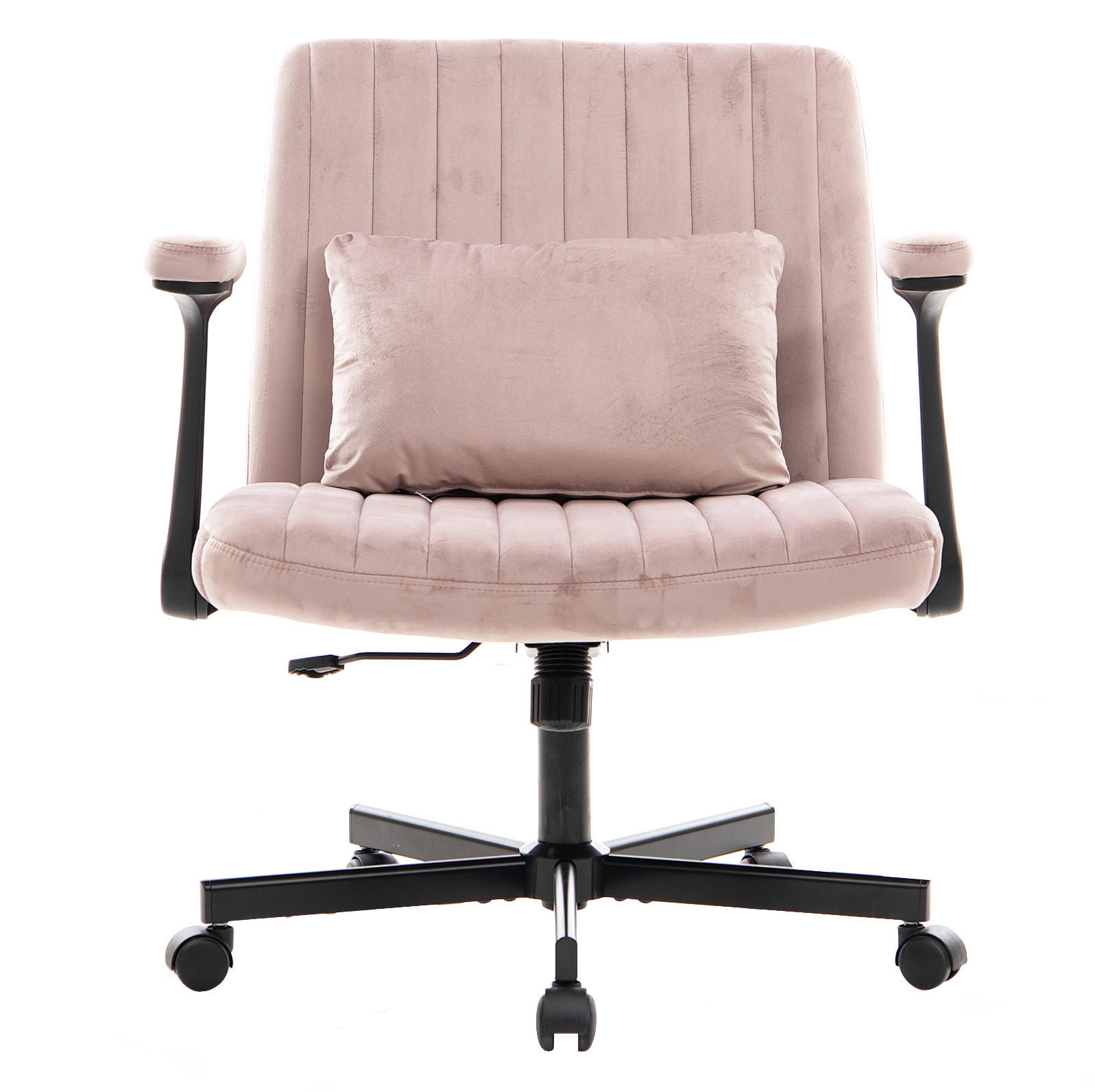 BÜROSTUHL höhenverstellbar mit klappbaren Armlehnen Stoff Pink - Pink, Kunststoff (25.2/33/21.5cm) - Meubliv