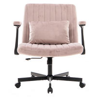 BÜROSTUHL höhenverstellbar mit klappbaren Armlehnen Stoff Pink - Pink, Kunststoff (25.2/33/21.5cm) - Meubliv