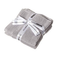 SEIFTUCH Excellence 2er-Set hellgrau 30/30 cm - Hellgrau, Textil (30/30cm) - Homescapes