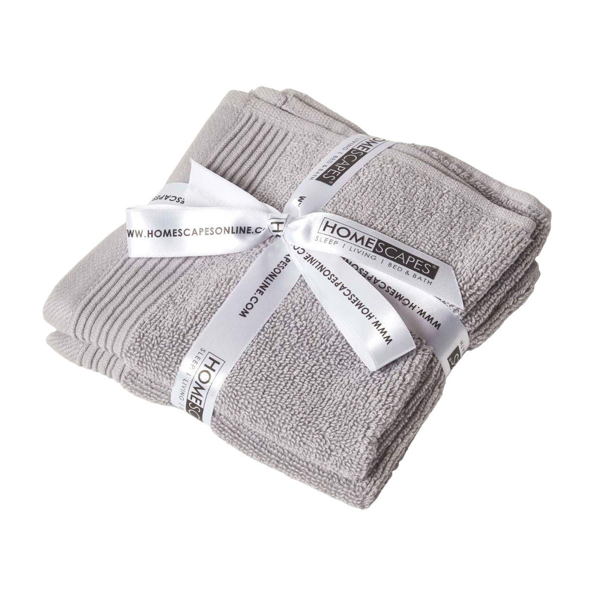 SEIFTUCH Excellence 2er-Set hellgrau 30/30 cm - Hellgrau, Textil (30/30cm) - Homescapes