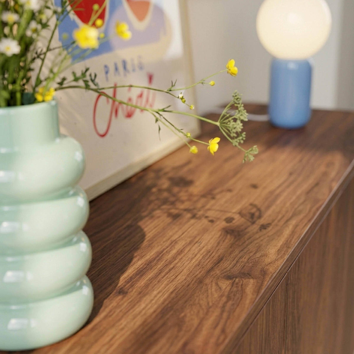 SIDEBOARD 120 cm, dunkles holz - Dunkelbraun/Braun, Holz (120/75/40cm) - Oviala