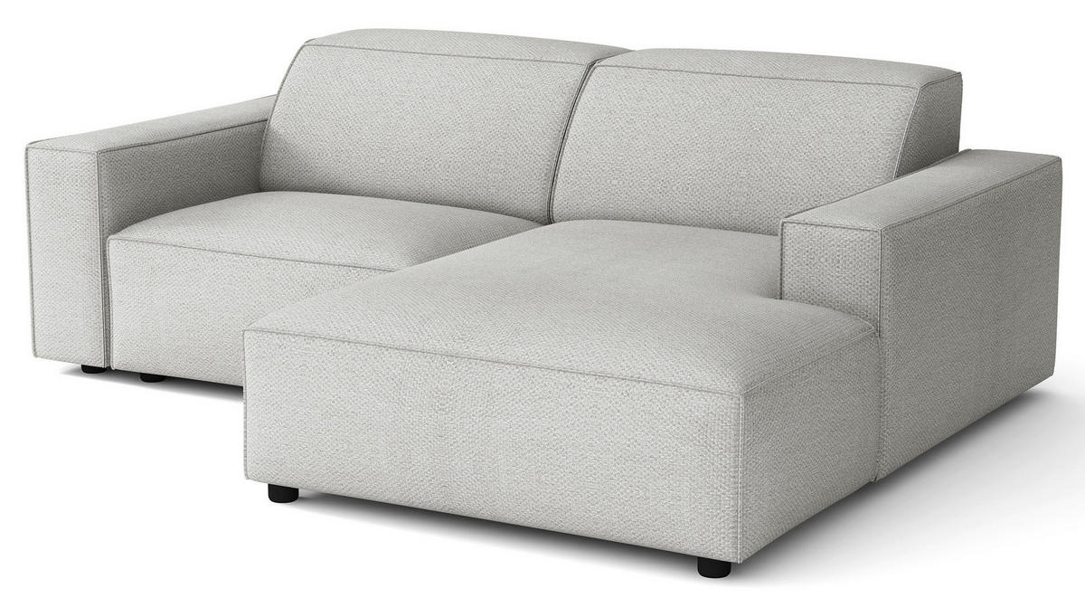 ROHOVÁ pohovka Sellmo, svetlosivá, 210 cm - čierna/svetlosivá, textil/plast (166/210cm) - Selsey