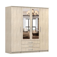 DREHTÜRENSCHRANK 200/207/57/61 cm Szantal 4D Sonoma/Sonoma - Alufarben/Sonoma Eiche, Glas/Holzwerkstoff (200/210/64cm) - imoebel24