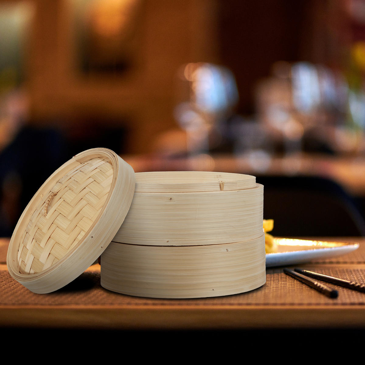 NAPAŘOVAČ - svetlohnedá, drevo/textil (20.5/20.5/16.5cm) - Relaxdays