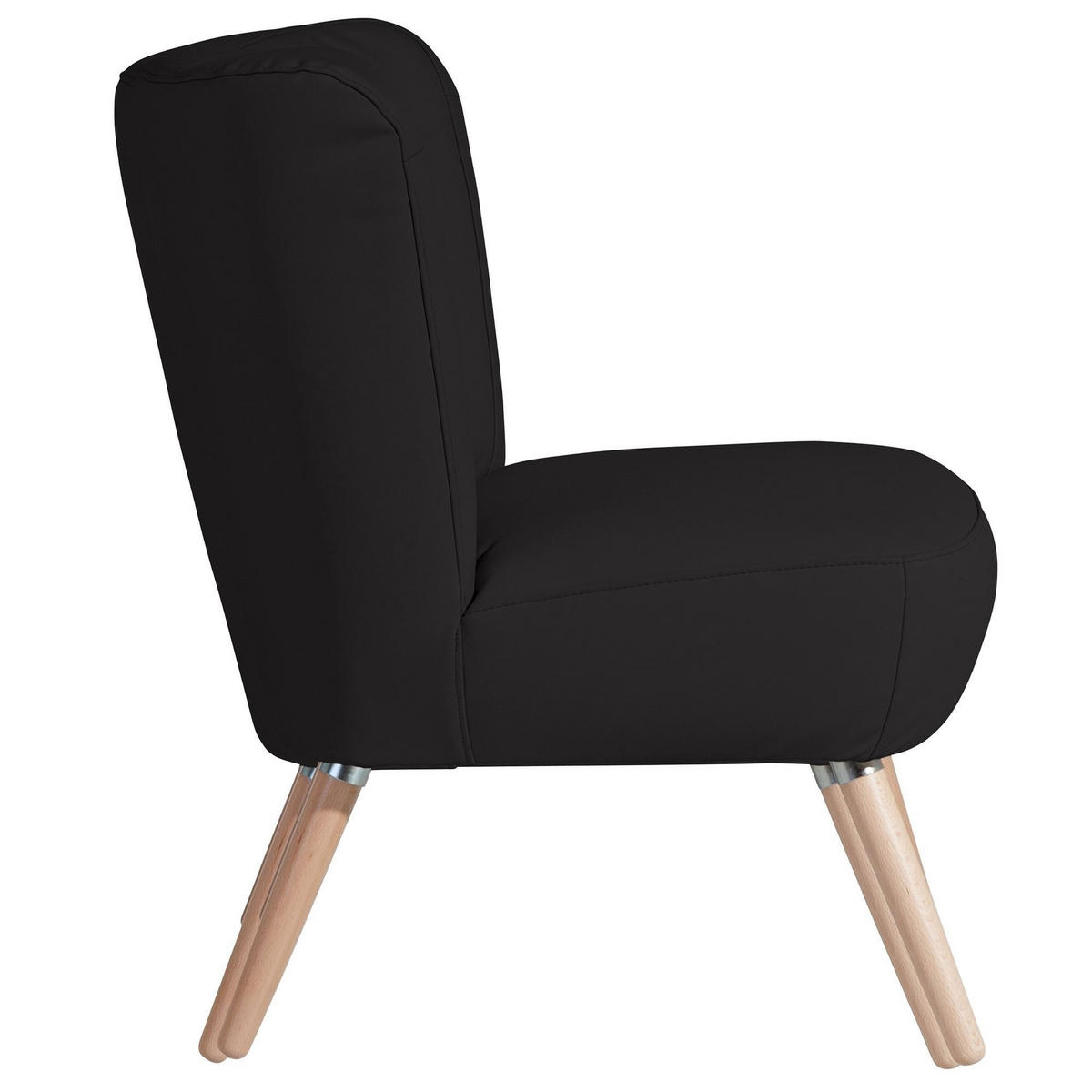 SESSEL Kassi Bezug Kunstleder Buche natur / schwarz - Schwarz, Kunststoff (69/80/68cm) - 58aufmkessel