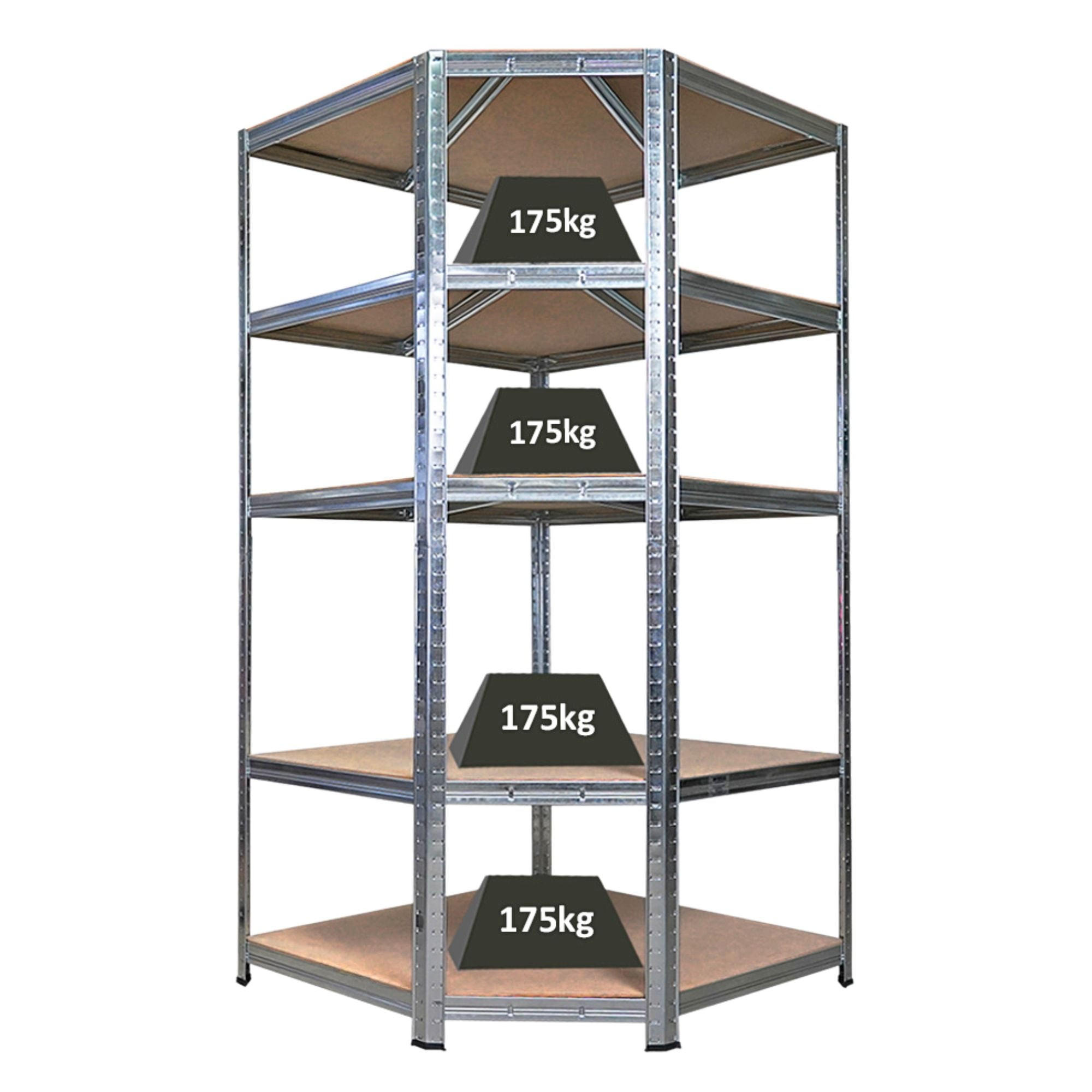 ECKREGAL Ragnar für Gesamtlast 875 kg 180 x 90 x 60 Verzinkt - Silberfarben, Metall (90/180/60cm) - PROREGAL