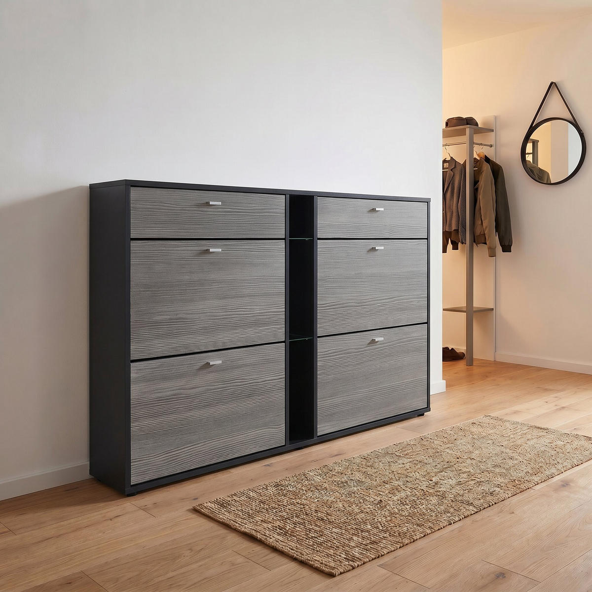 SCHUHSCHRANK Today Fronten in Avola-Anthrazit - Anthrazit, Holzwerkstoff (155.5/95/28cm) - Vladon