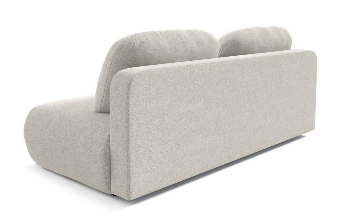 SCHLAFSOFA OTO, Sofa mit Schlaffunktion und Bettkasten, Farbe: Weiß, Velourstoff - Weiß, Textil (206/90/92cm) - Sepro Meble