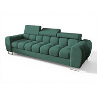 SOFA 3-sitzer Bastien In Stoff Moly - Grün, Holzwerkstoff/Textil (265/95/97cm) - Fun Möbel