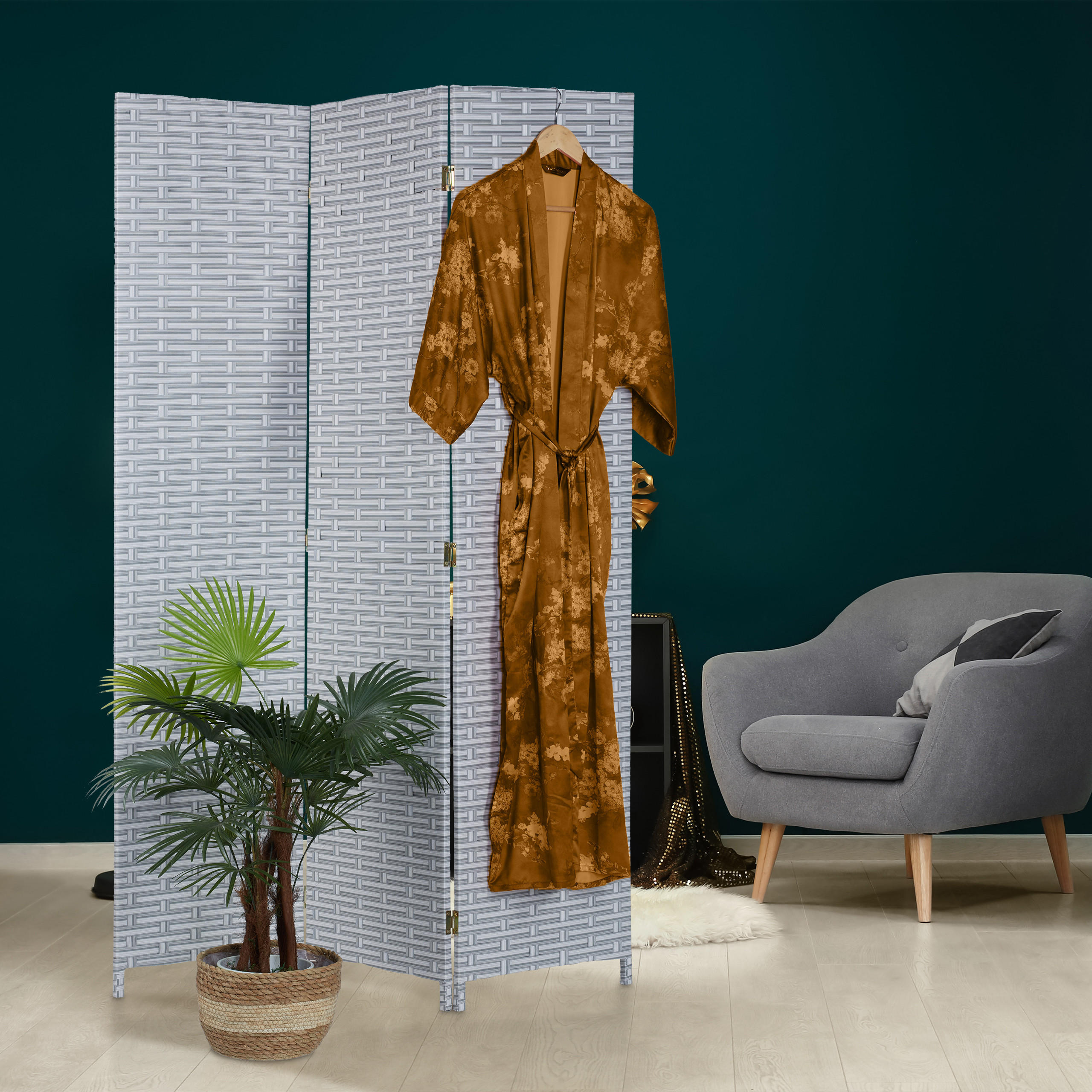 PARAVENT - Multicolor, Holz/Kunststoff (120/170/2cm) - Relaxdays