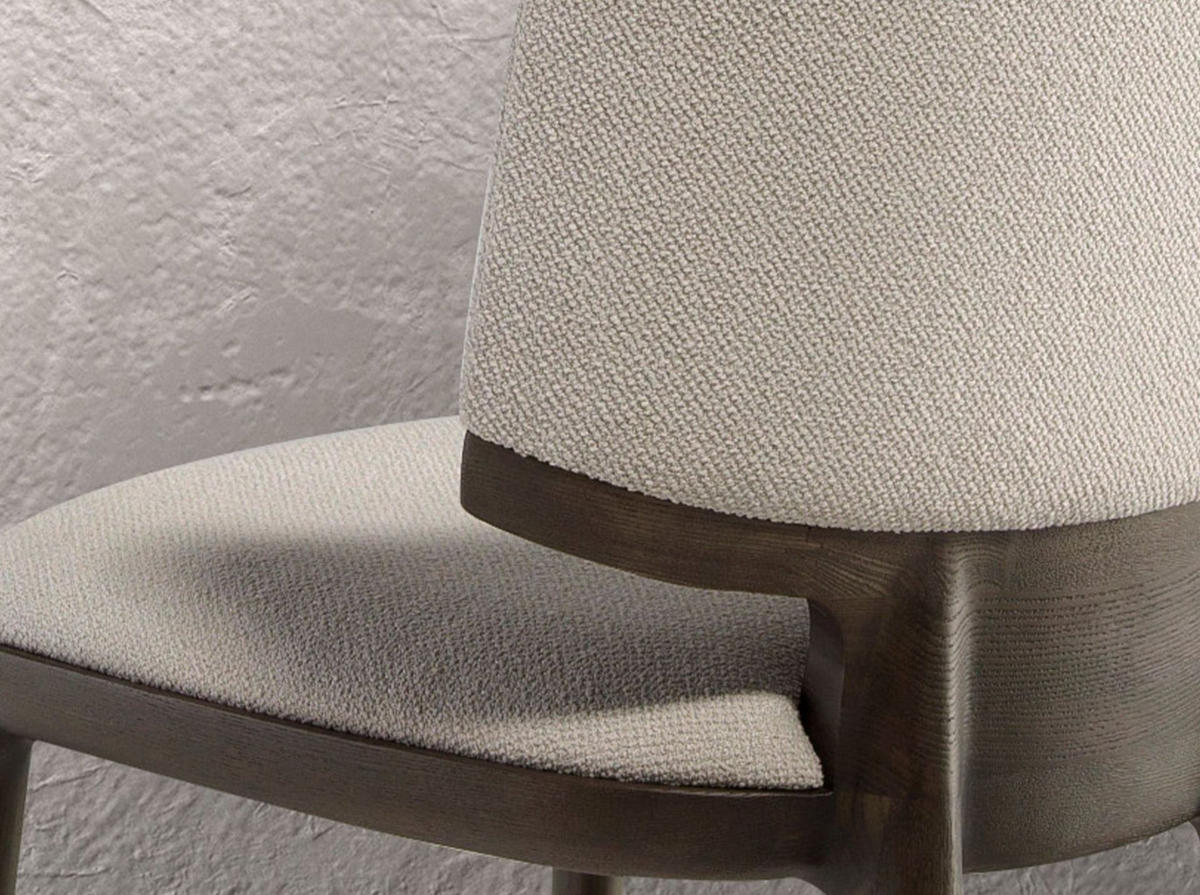 STUHL Stuhl aus hellgrauem Stoff 53/55/78 cm - Hellgrau, Textil (53/78/55cm) - ANGEL CERDA