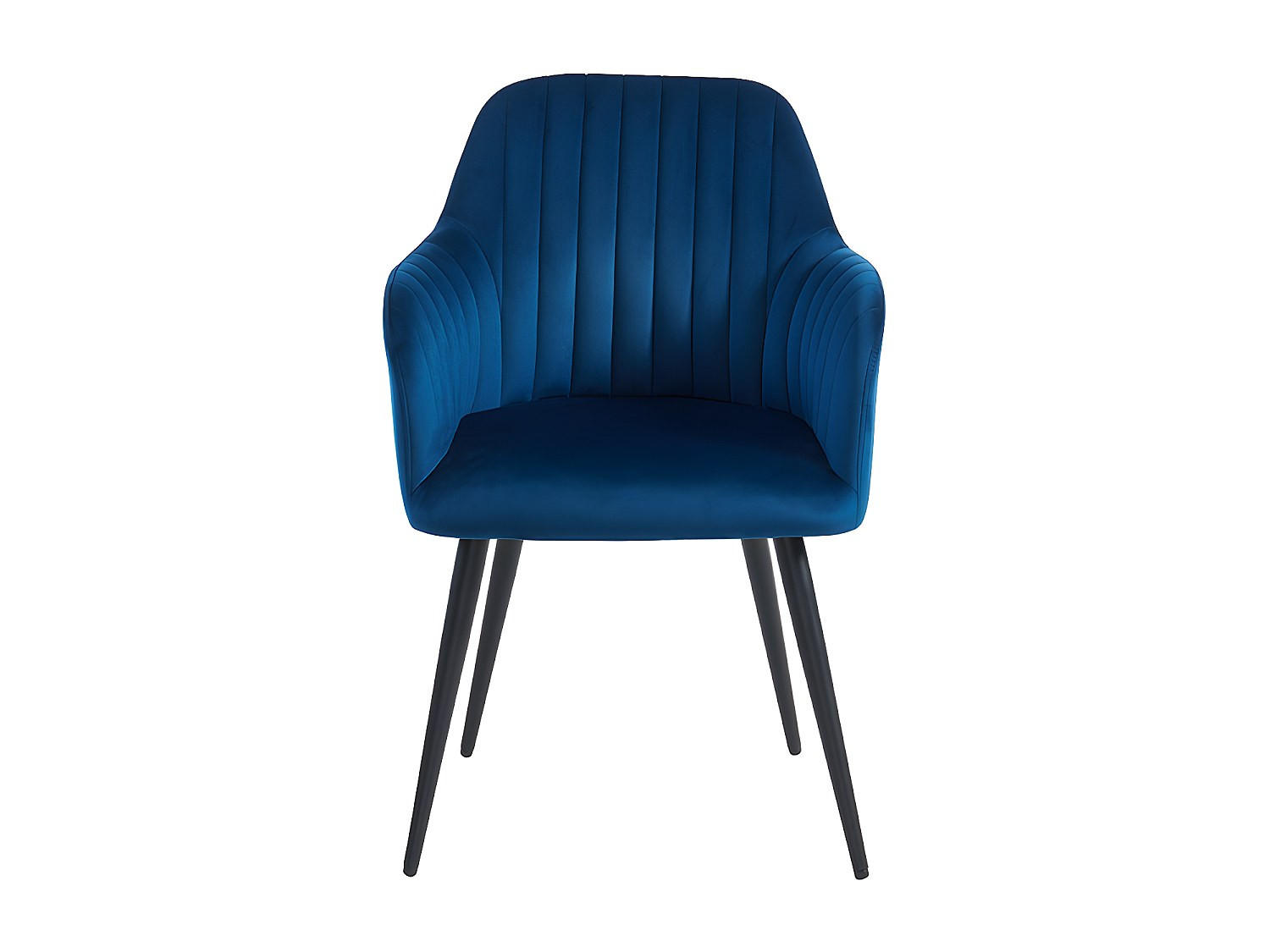 STUHL - 58 cm x 59 cm - Samt, Stoff - Marineblau - ELEANA - Dunkelblau, Textil (58/82/59cm) - Vente-Unique