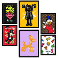 POSTER Set Mit 6 Der Humor Ikonischer Charaktere A3 & A4 Schwarzer Rahmen - Schwarz, Papier (29/3cm) - Nacnic