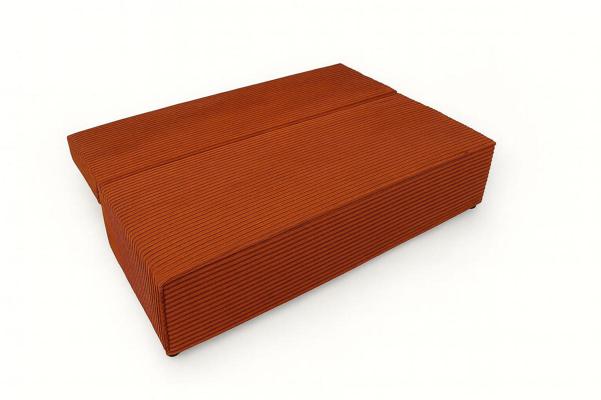 SCHLAFSOFA mit Bettkasten DUO, Stoff Velo, Kupfer - Orange, Holz (198/89/90cm) - Kaiser Möbel