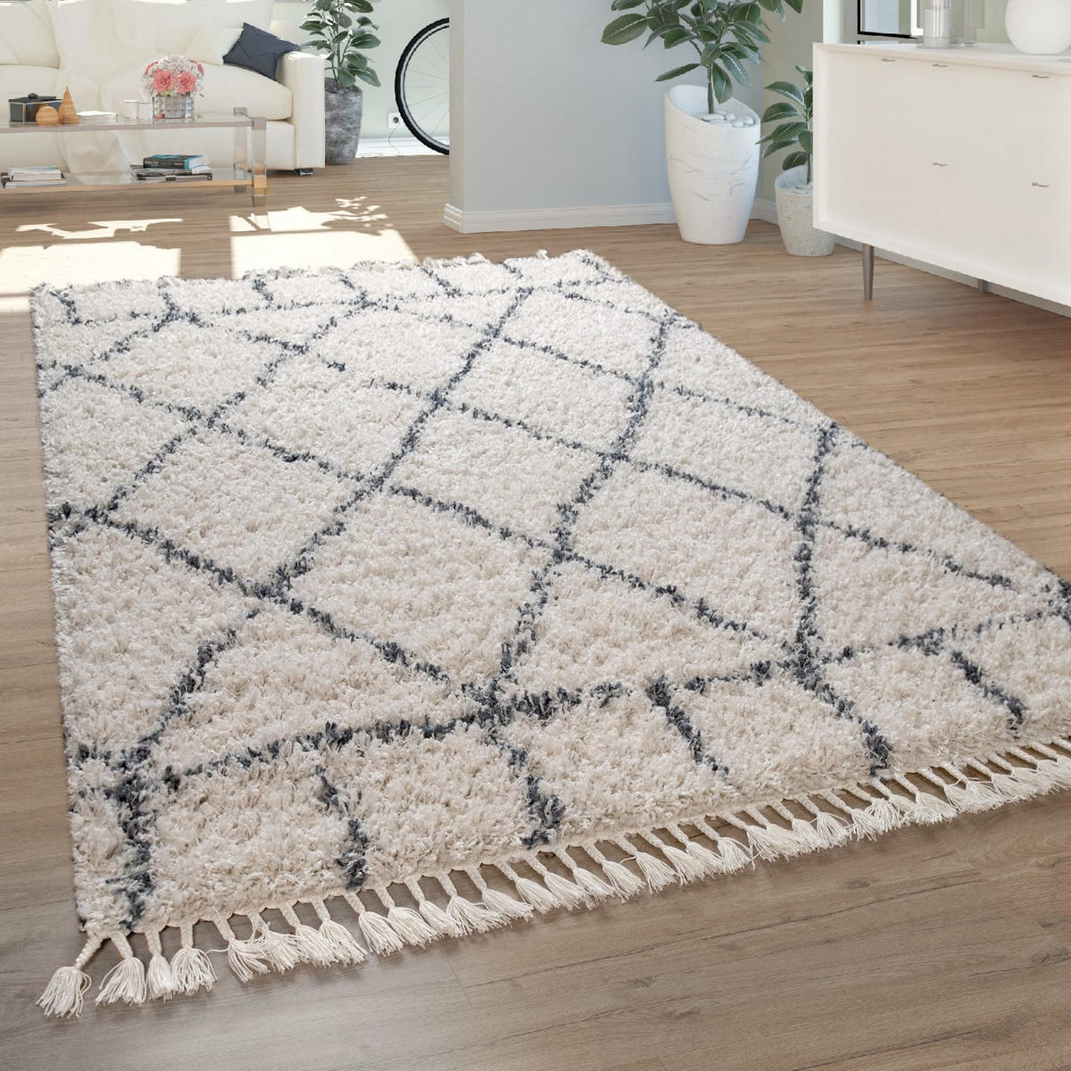 HOCHFLORTEPPICH 80/150 cm Nador 755 - Creme, Kunststoff (80/150cm) - Paco Home
