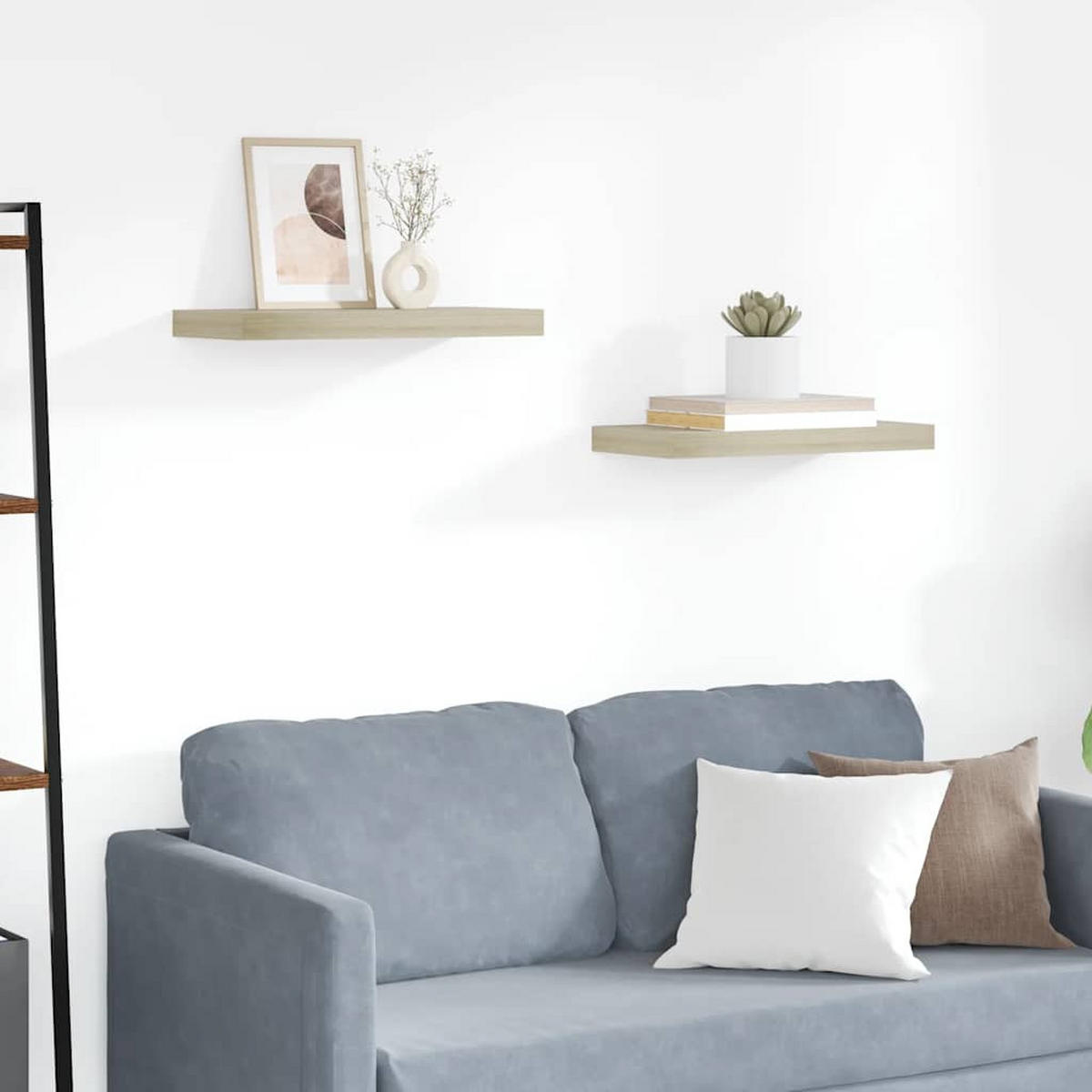 WANDBOARDSET 2-teilig 50/23/3,8 cm aus Mdf Eichefarben Dekor - Eichefarben, Holzwerkstoff (50/3.8/23cm) - vidaXL