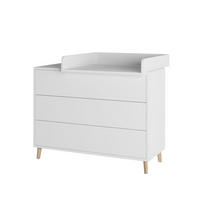 WICKELKOMMODE EDEN – Push-to-Open, Touch-Close, abnehmbarer Wickelaufsatz & Schubladen mit Fächern - weiß - Buchefarben/Weiß, Holzwerkstoff/Buchenholz (71/94/114cm) - Sämann – make a difference.