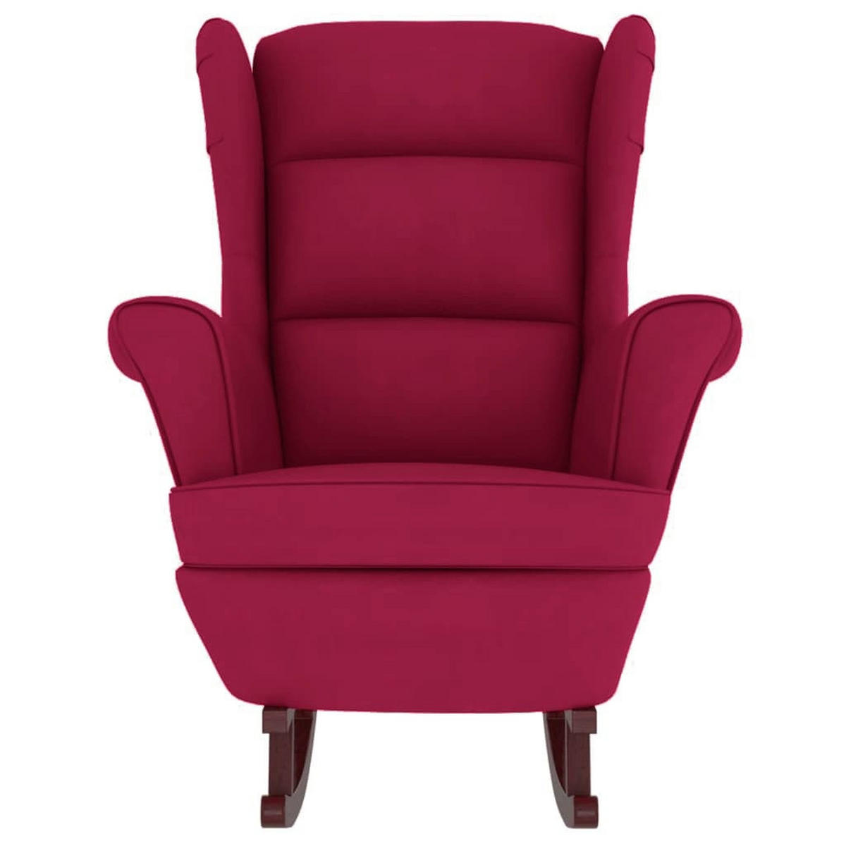 SCHAUKELSESSEL MIT HOCKER 78/93/97 cm Rot Samt - Rot, Textil (93/97/78cm) - vidaXL