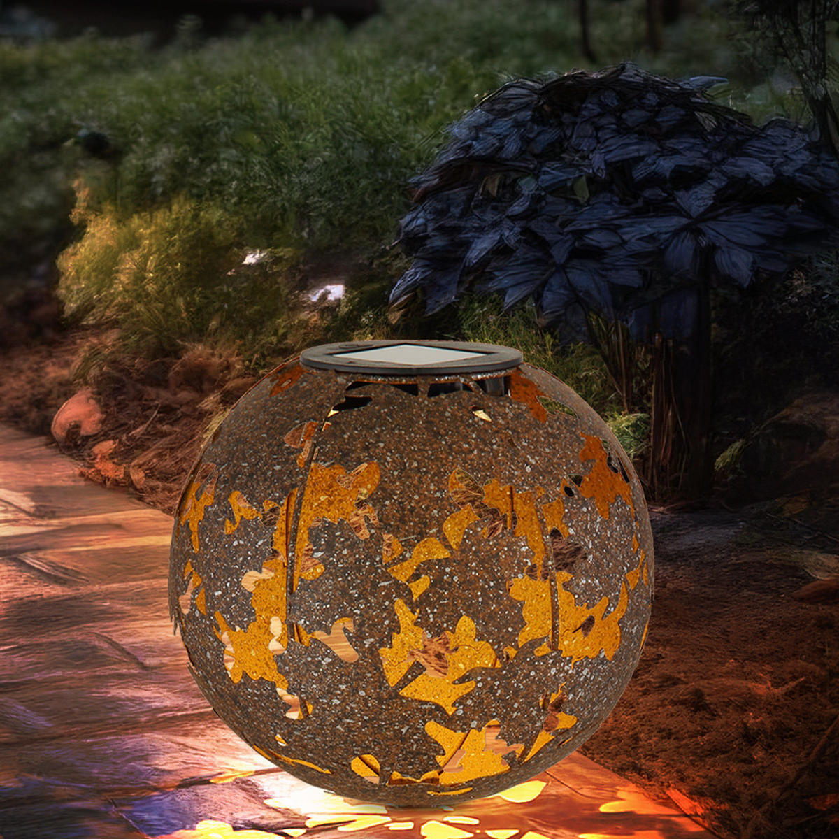 LED AUSSENLEUCHTE Metall Rostfarbe Braun - Braun, Metall (18/18/52.5cm) - Globo Lighting