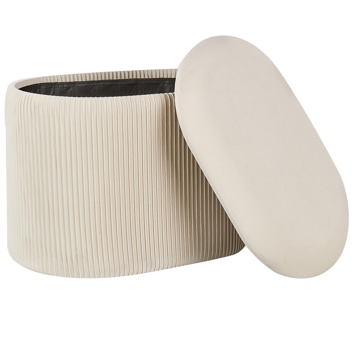 POUF Beige Richland - Beige, Textil (55/41/35cm) - Beliani