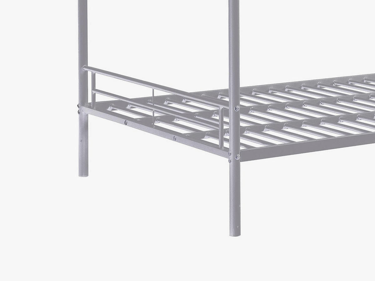 ETAGENBETT - 2 x 120 x 190 cm - Silber - DUOTIS - Silberfarben, Metall (126/198cm) - Vente-Unique