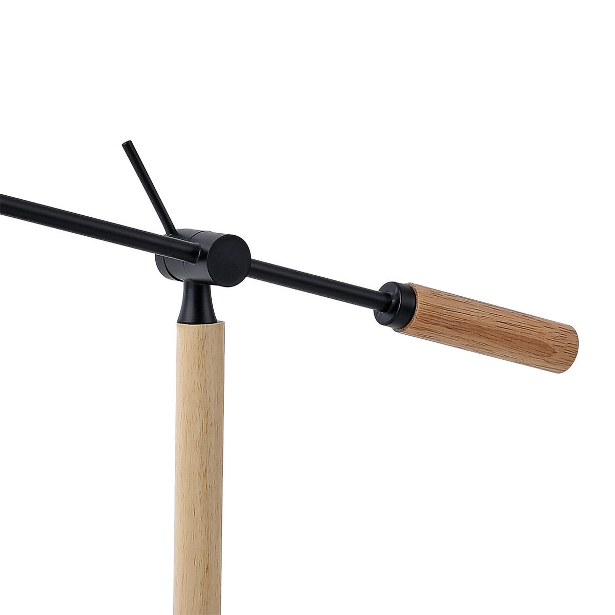 SCHREIBTISCHLAMPE Watford - Schwarz/Braun, Holz/Metall (18/38/67cm) - lux.pro