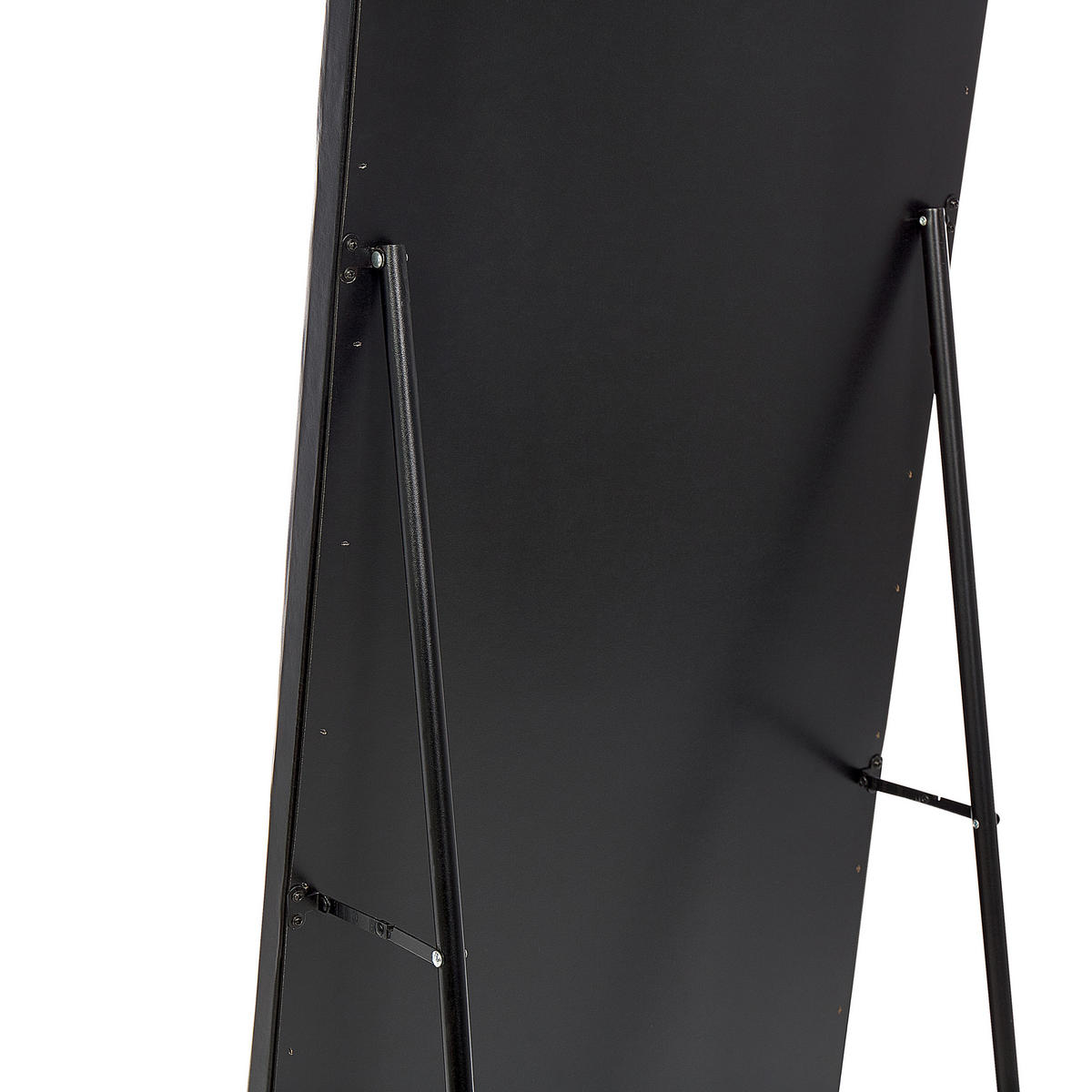 STEHSPIEGEL aus Kunstleder 50/150 cm Schwarz Ansouis - Schwarz, Kunststoff (50/150/33cm) - Beliani
