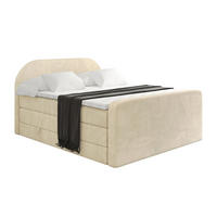 BOXSPRINGBETT mit Matratze und Lattenrost - NOX-Z KING-160x200 - Beige Monolith - Beige, Holzwerkstoff (160/200cm) - ALTDECOR