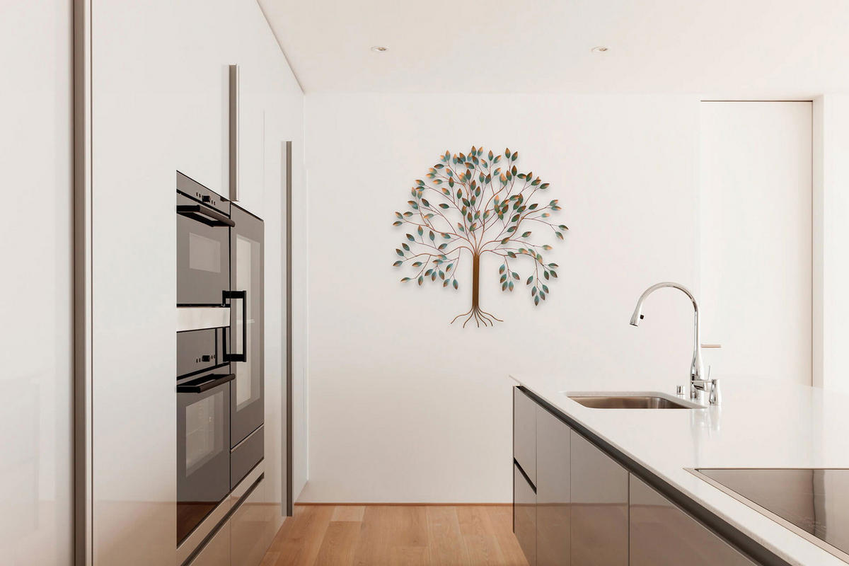 WANDDEKO Braun 98/98 cm - Braun, Metall (2.2/98/5cm) - KUNSTLOFT