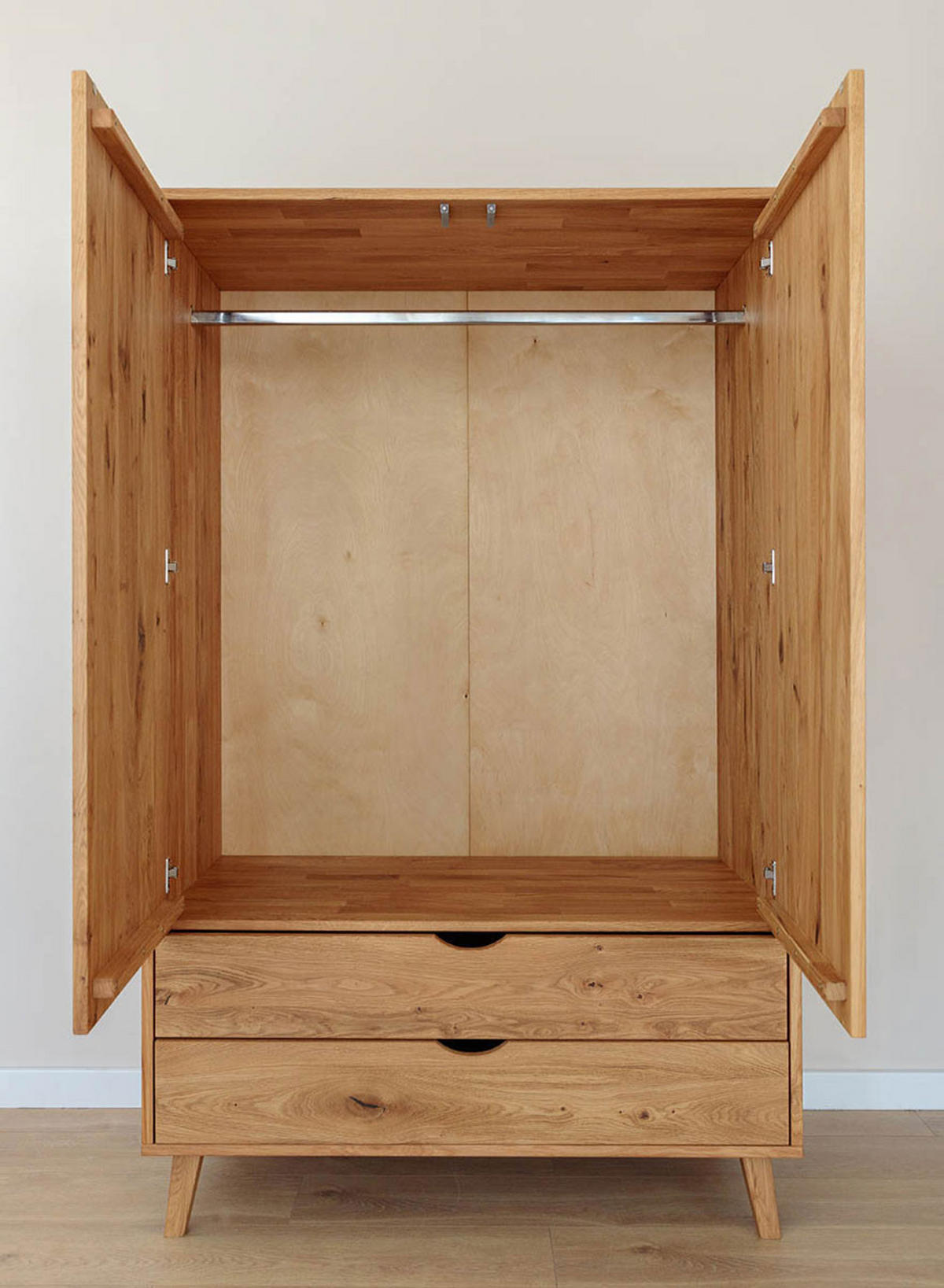 KLEIDERSCHRANK Simona Eiche Natur 110 / 60 / 180cm - Eichefarben, Holz (110/180/60cm) - Feldmann-Wohnen