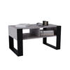 COUCHTISCH Holzwerkstoff rechteckig stabil Grau 45/53,6/92cm - Schwarz/Grau, Holzwerkstoff (53.6/92/45cm) - CraftPAK