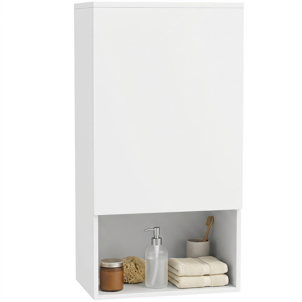 BADEZIMMERSCHRANK Weiß 27.0/40.0/77.0 cm - Weiß, Holzwerkstoff (40/77/27cm)