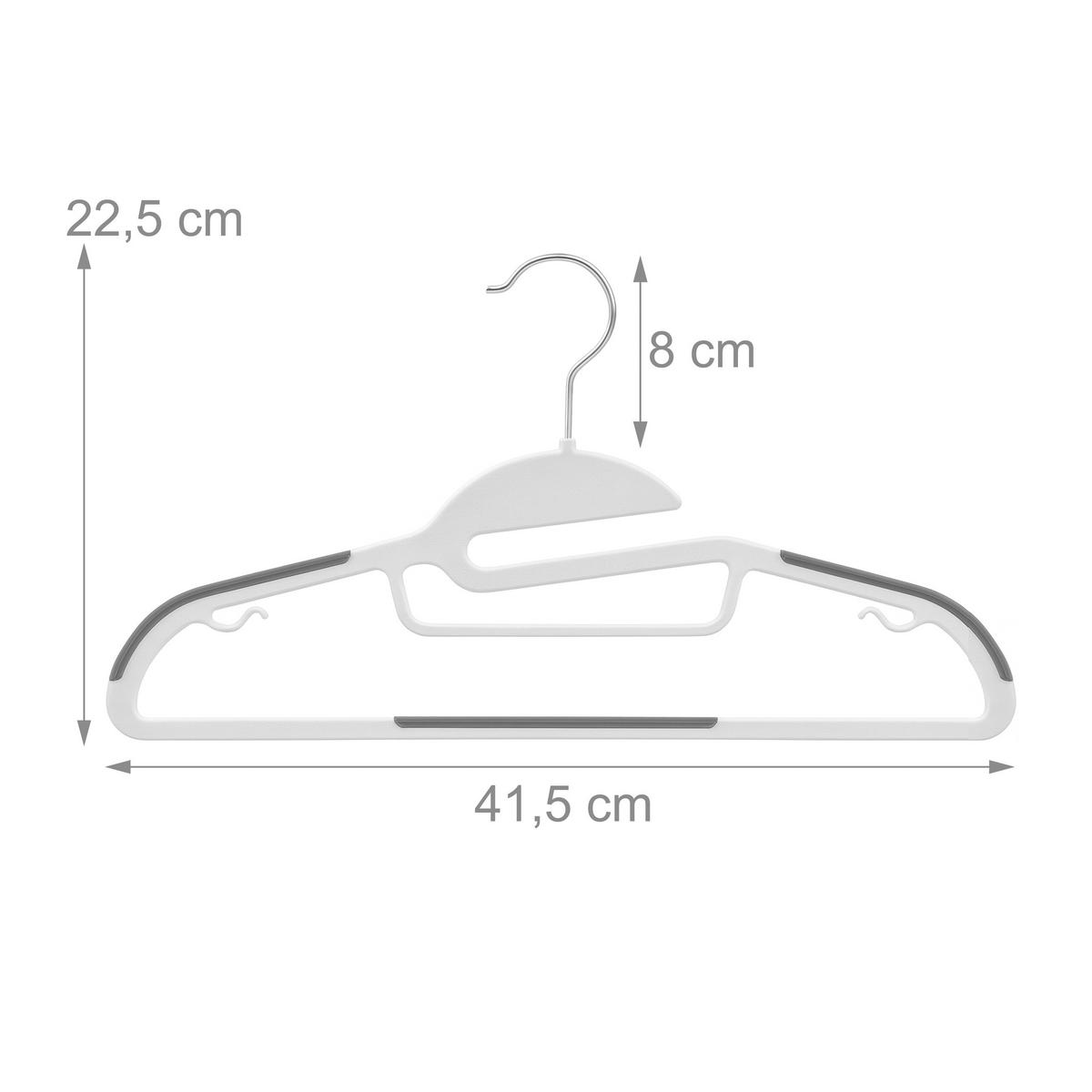 VEŠIAK na šaty - biela, kov/plast (0.5cm) - Relaxdays