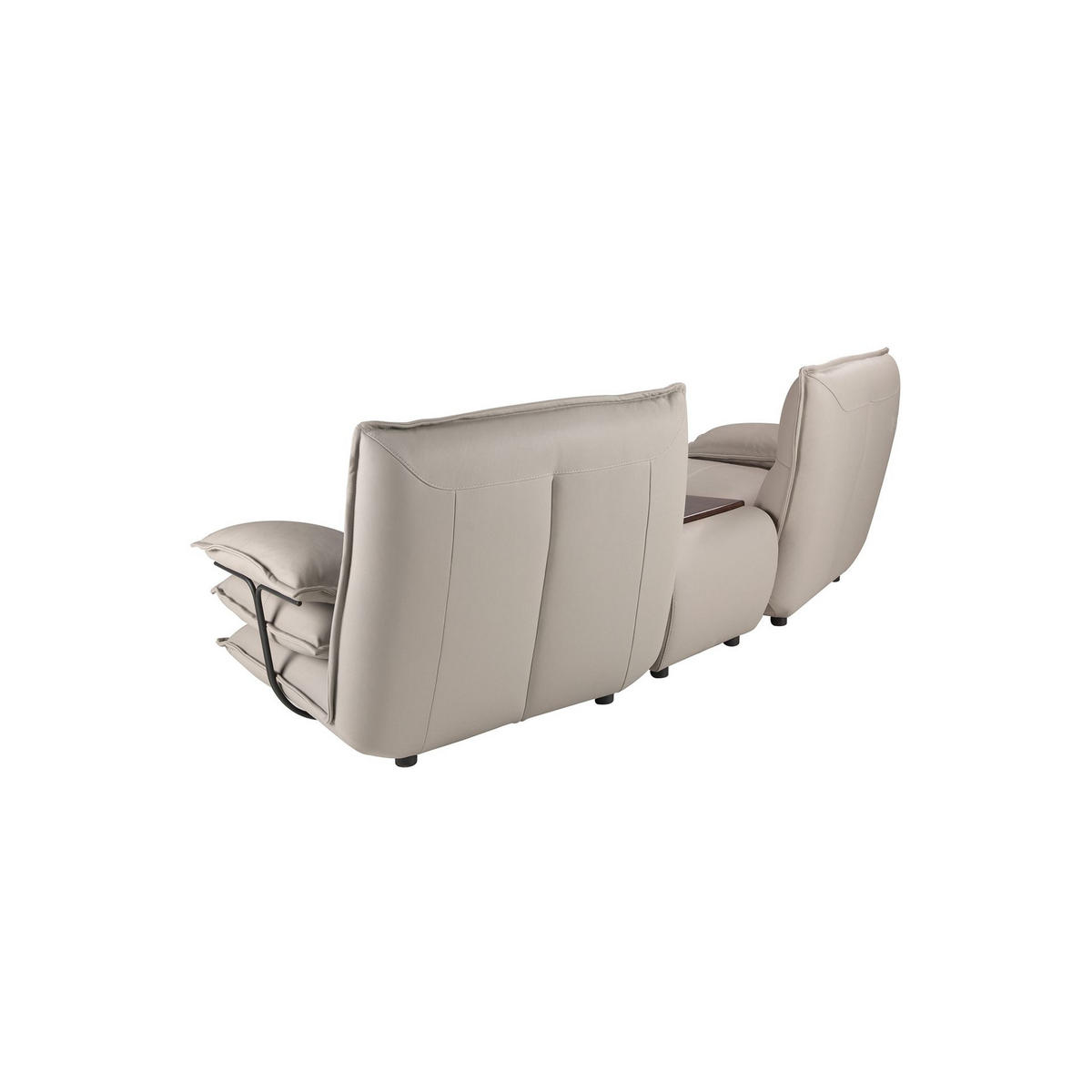 SOFA 2-Sitzer aus taupegrauem Leder 282/93/93 cm - Taupe/Greige, Leder/Metall (282/93/93cm) - ANGEL CERDA