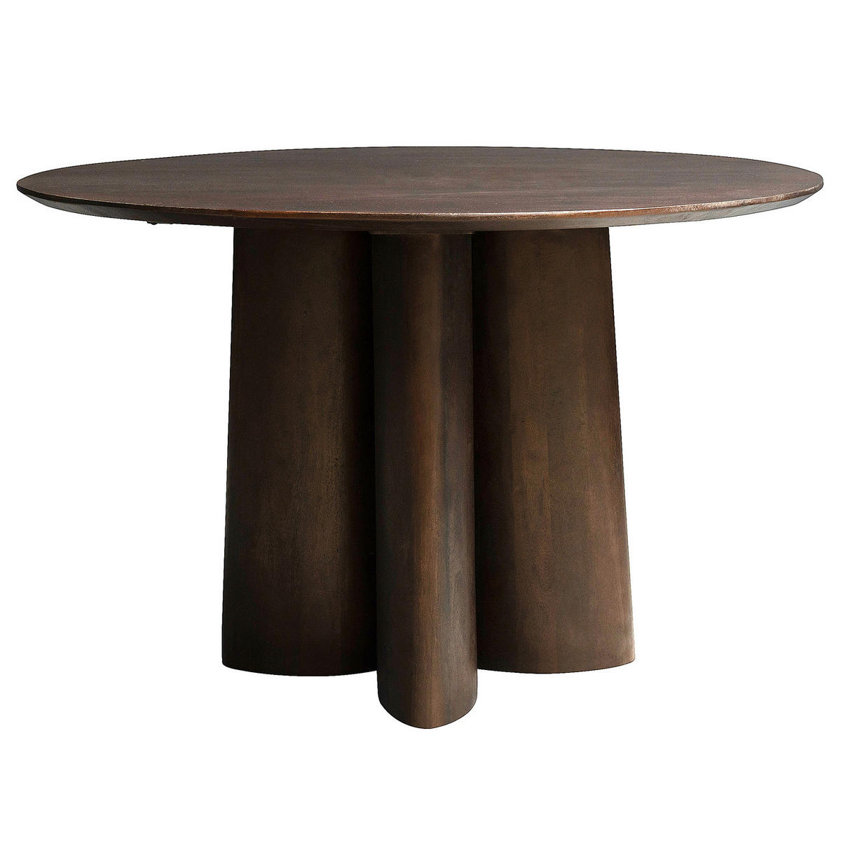 MASSIVER ESSTISCH - Mango massiv - Dunkelbraun/Braun, Holz (120/120/76cm) - home24