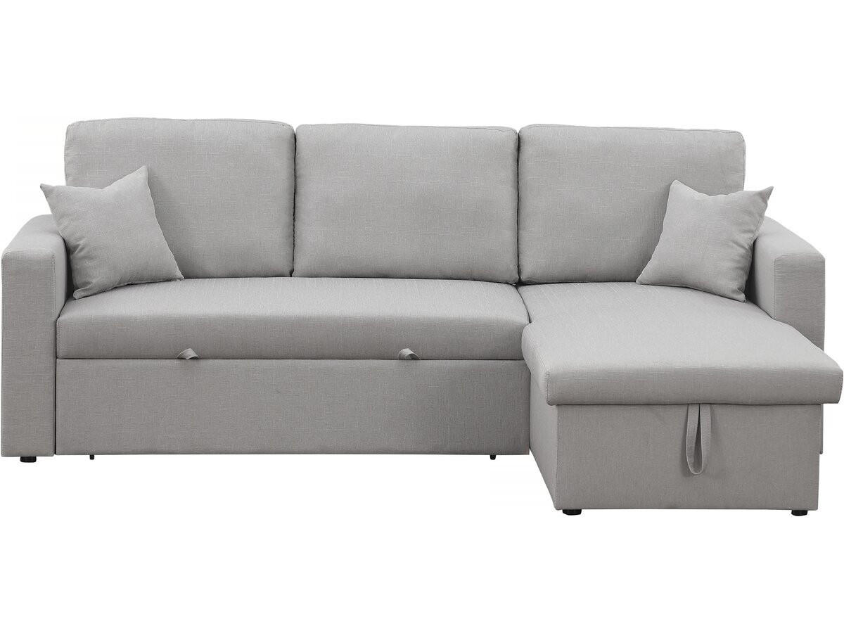 ECKSCHLAFSOFA Alain Hellgrau - Hellgrau, Textil (221/145cm) - Habitat Garten