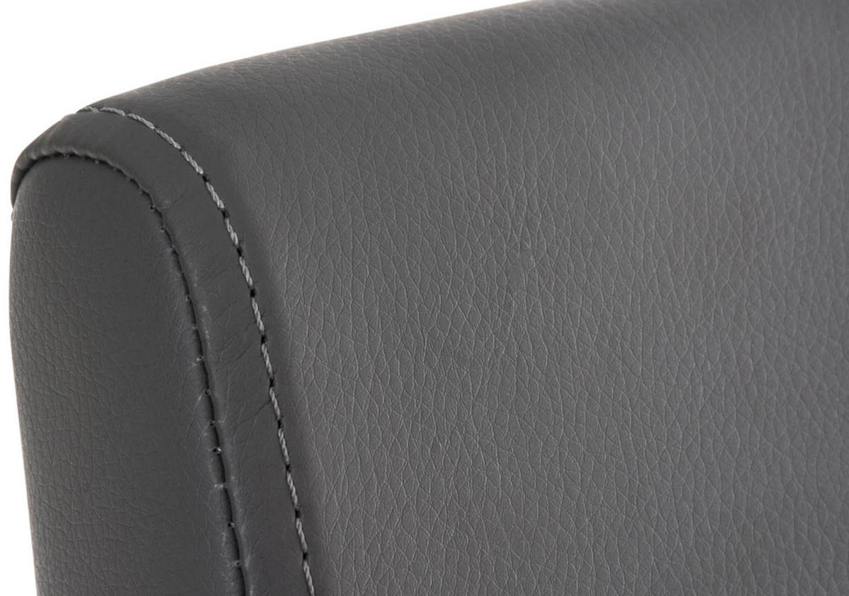 STUHL 2er Set Lederlook grau - Edelstahlfarben/Grau, Textil/Metall (40/88/50cm) - CLP