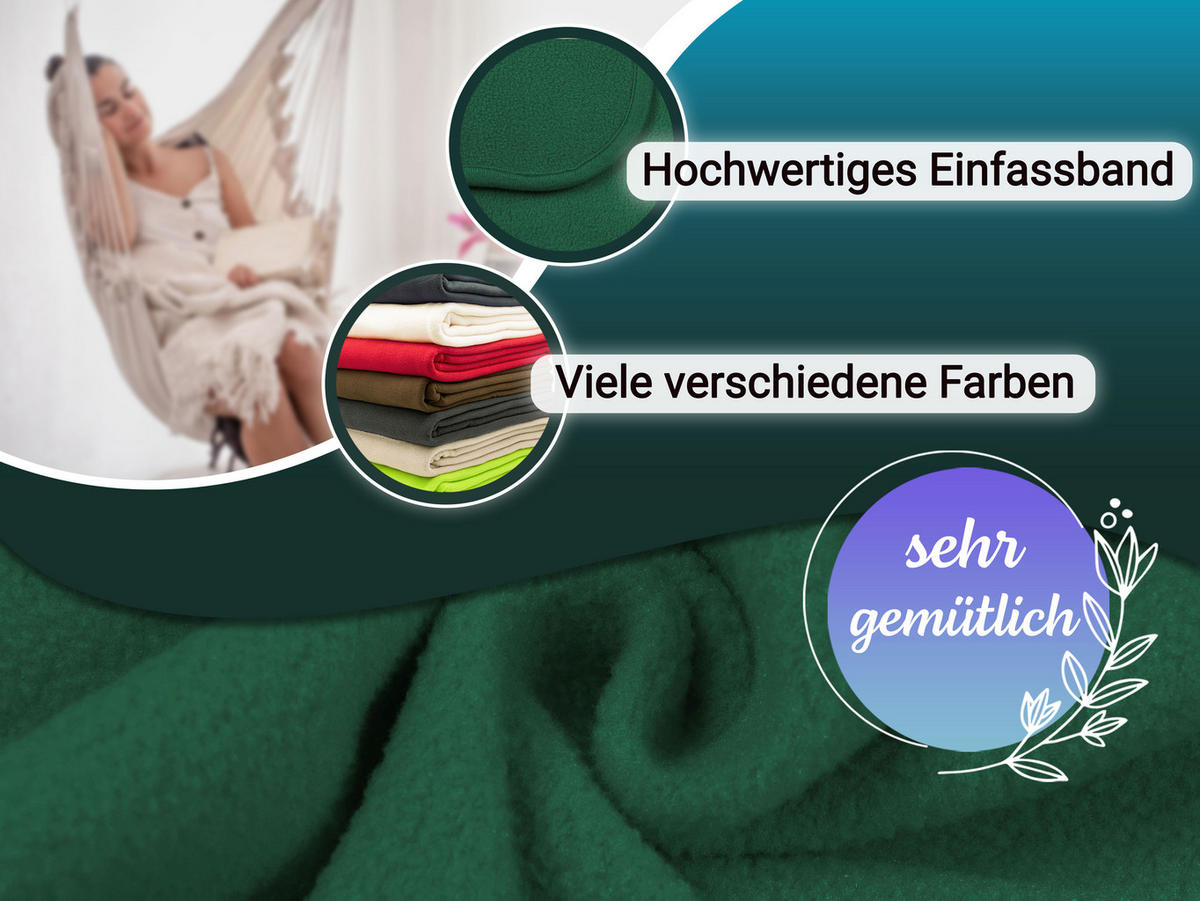 KUSCHELDECKE, 130x170 cm, 100% Polyester, Grün - Dunkelgrün, Textil (130/170cm) - Zollner