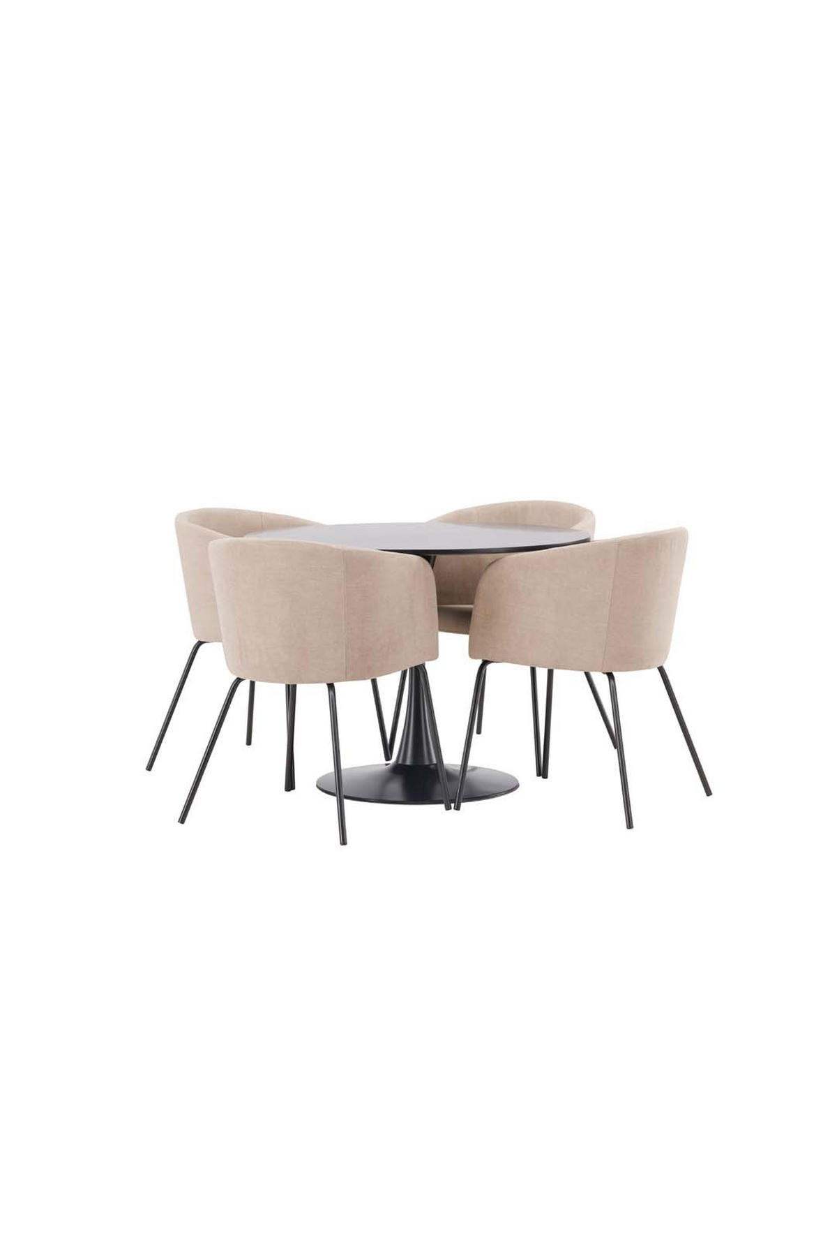 TISCHGRUPPE Schwarz - Schwarz, Holzwerkstoff (100/74/100cm) - ebuy24