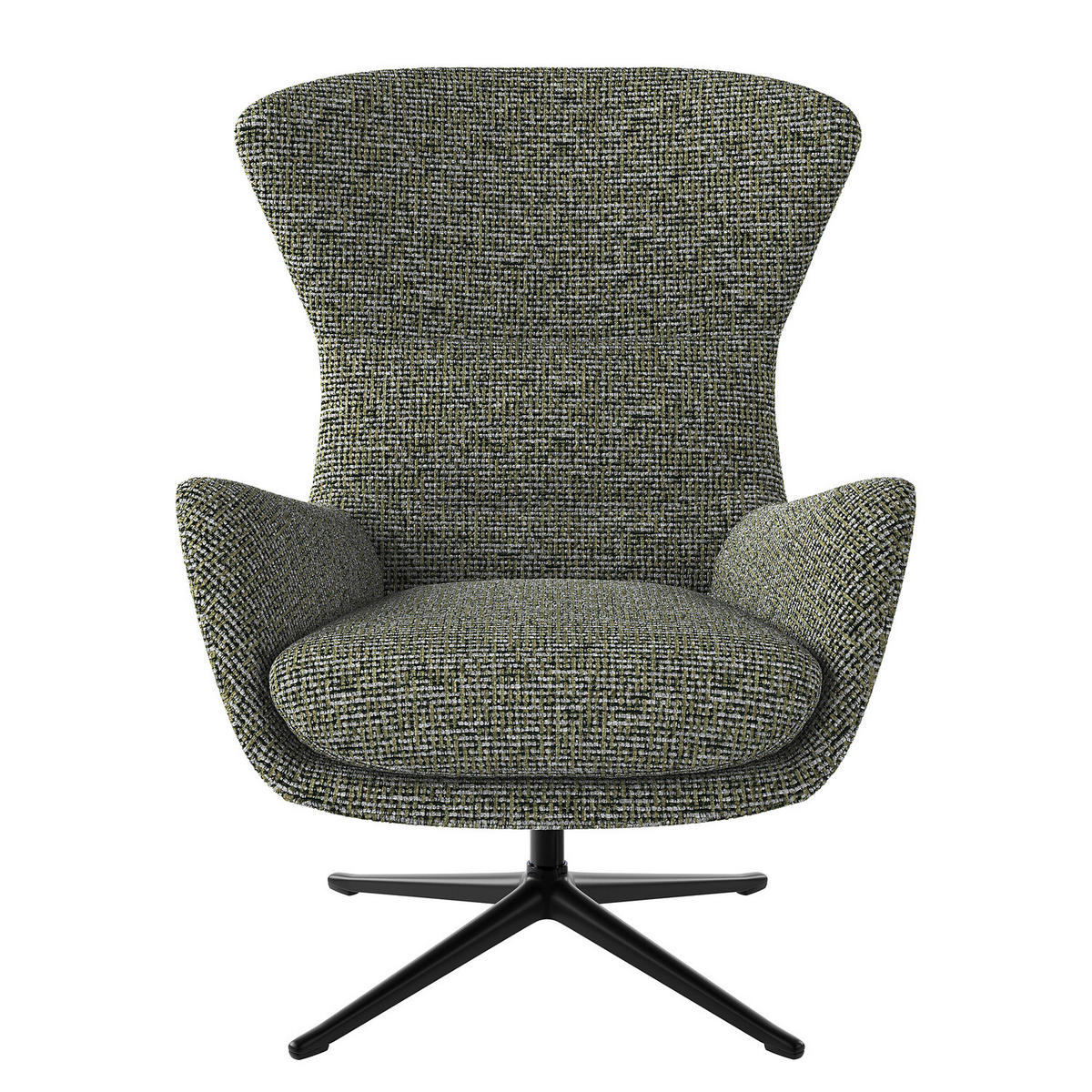 SESSEL mit Kreuzfuß - Silberfarben/Schwarz, Textil/Metall (84/99/96cm) - home24