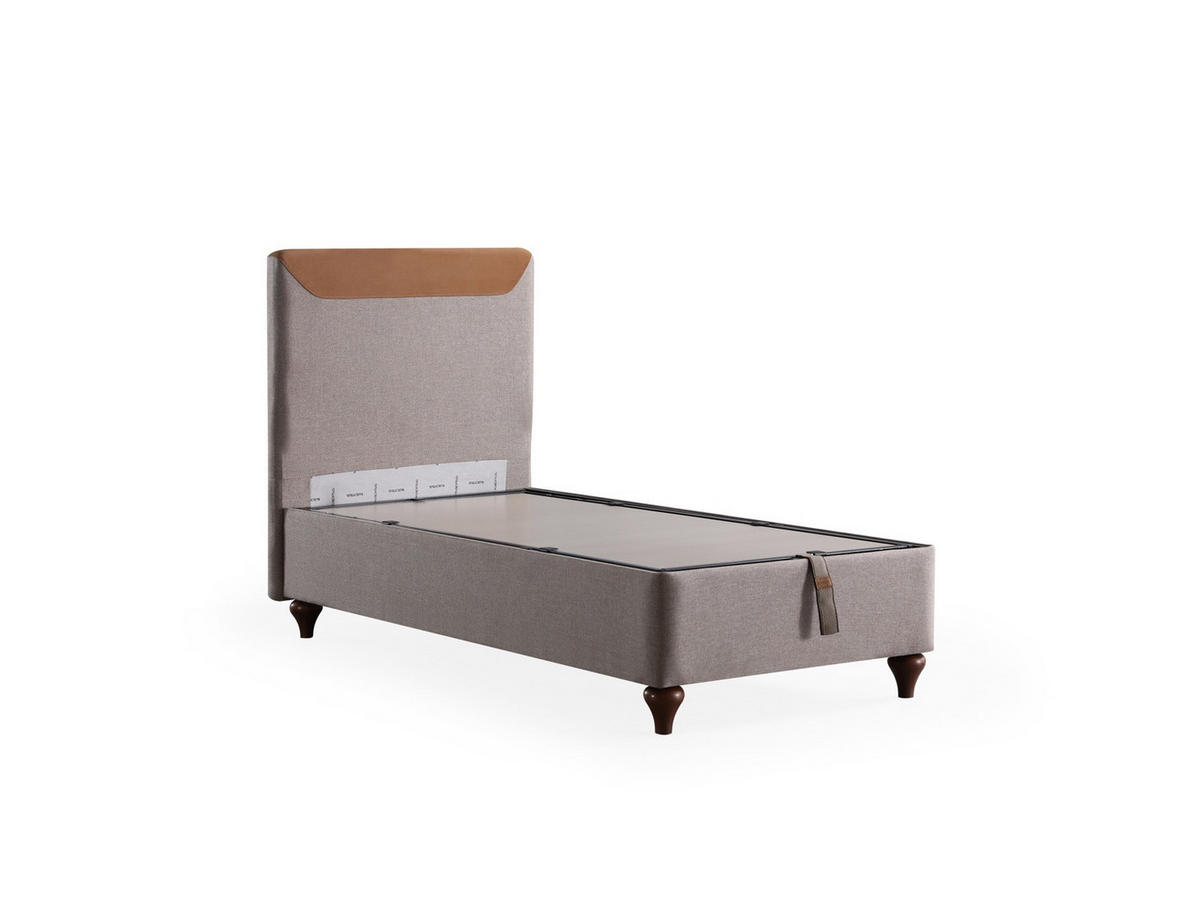POLSTERBETT Opal Braun 100x200 Braun - Braun, Textil/Metall (100/200cm) - Villa Möbel