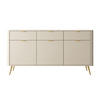 SIDEBOARD Oval Beige 163,5 cm - Beige/Goldfarben, Holzwerkstoff/Metall (163.5/84/38cm) - Selsey