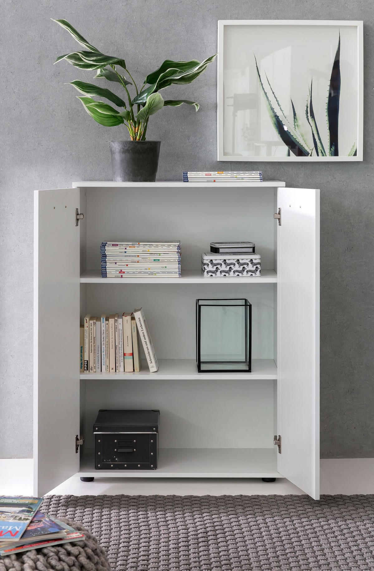 KOMMODE – Holz, mit Türen - Weiß, Holz/Kunststoff (71/104/35cm) - KADIMA DESIGN