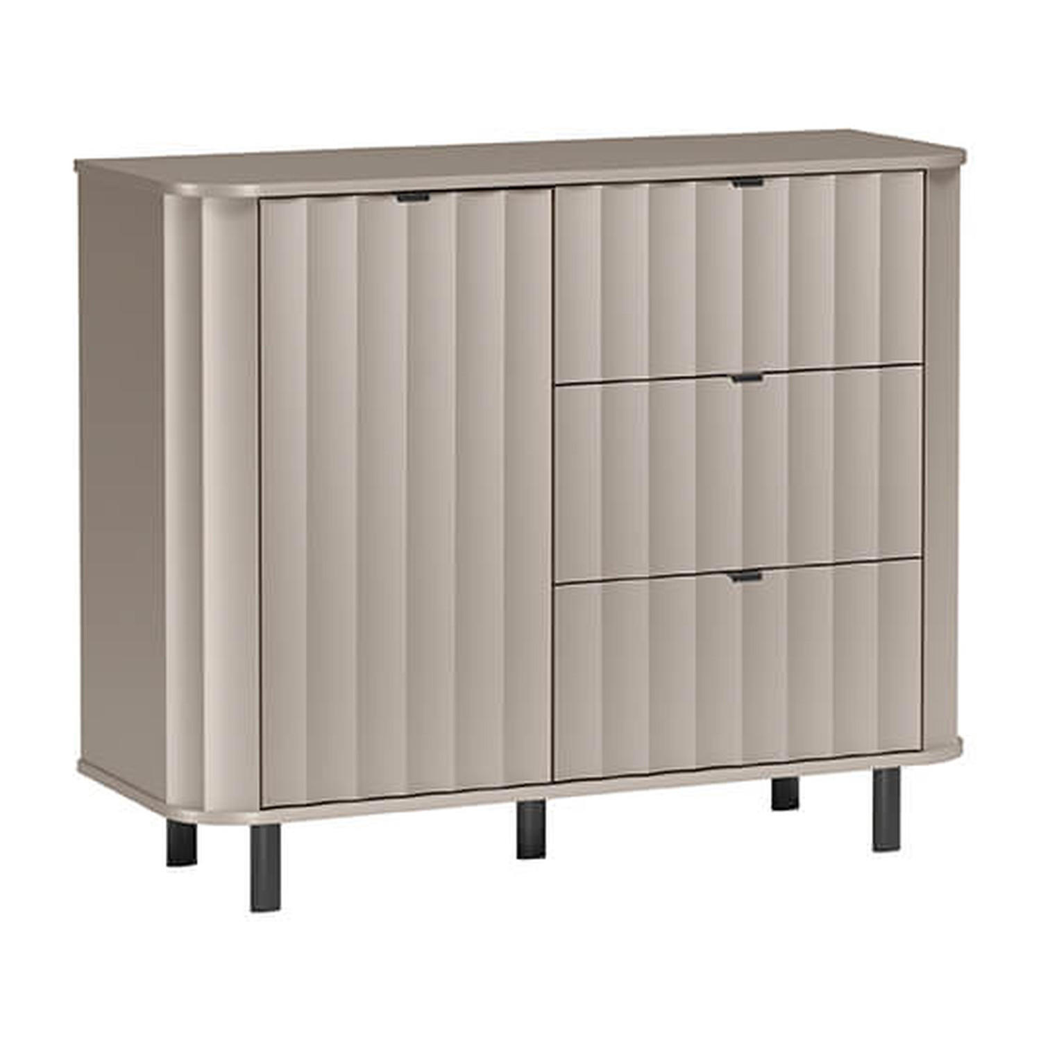 KOMMODE Novado NO-3 111 x 91 x 40,5 cm Greige - Greige/Schwarz, Holzwerkstoff/Metall (111/91/40.5cm) - Koseto